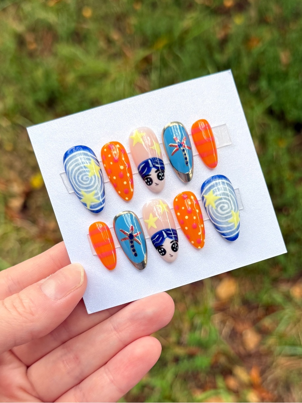 Handpainted Coraline Press On Nails